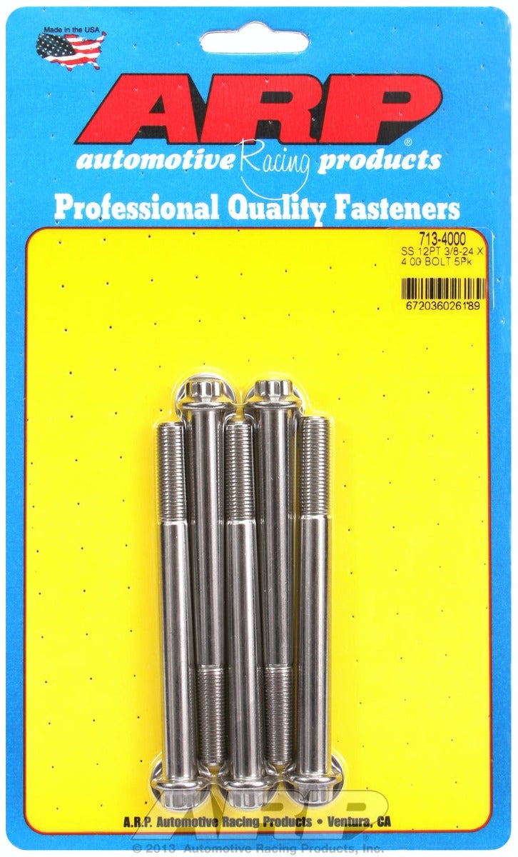 ARP 713-4000 3/8-24 x 4.000 12pt SS bolts