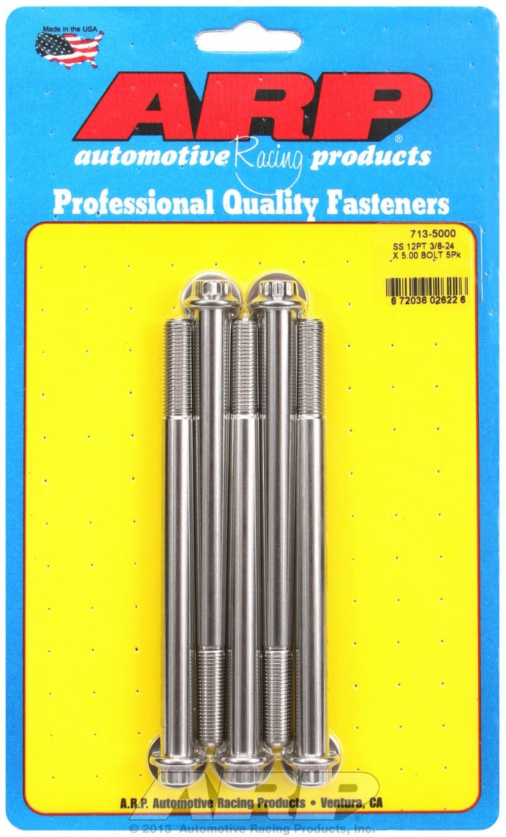 ARP 713-5000 3/8-24 x 5.000 12pt SS bolts