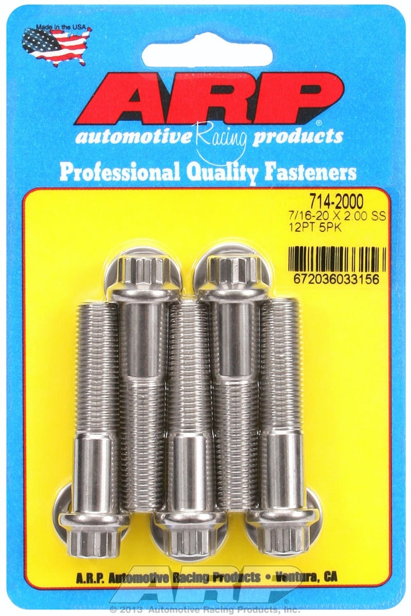 ARP 714-2000 7/16-20 x 2.000 12pt SS bolts