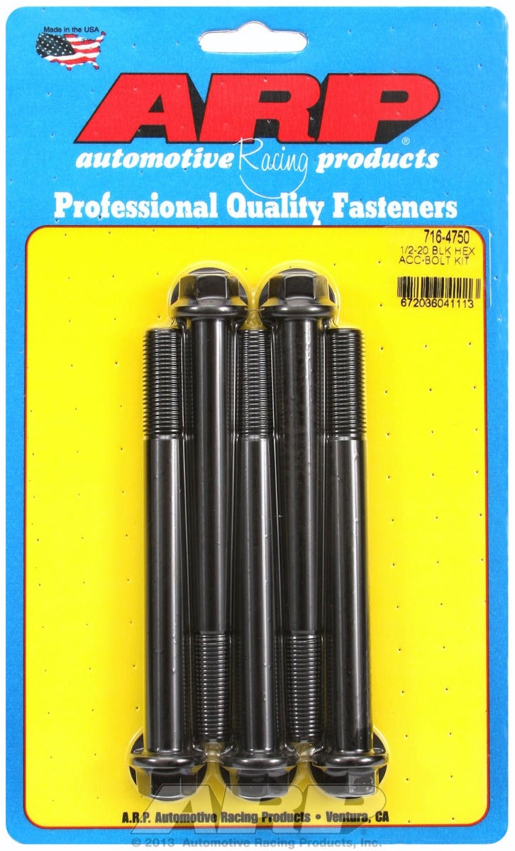 ARP 716-4750 1/2-20 x 4.750 hex black oxide bolts
