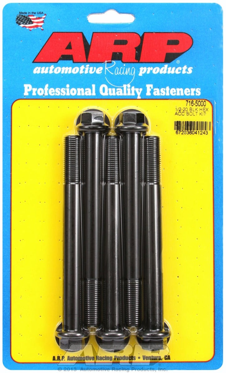 ARP 716-5000 1/2-20 x 5.000 hex black oxide bolts