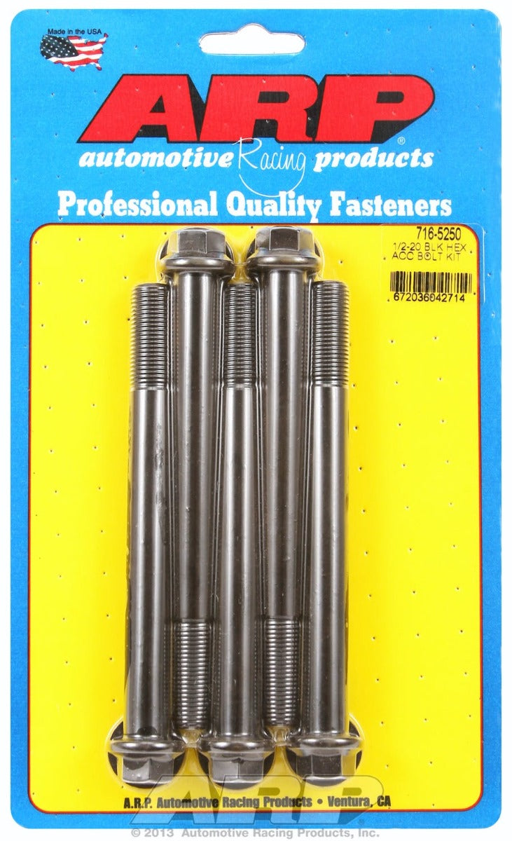 ARP 716-5250 1/2-20 x 5.250 hex black oxide bolts