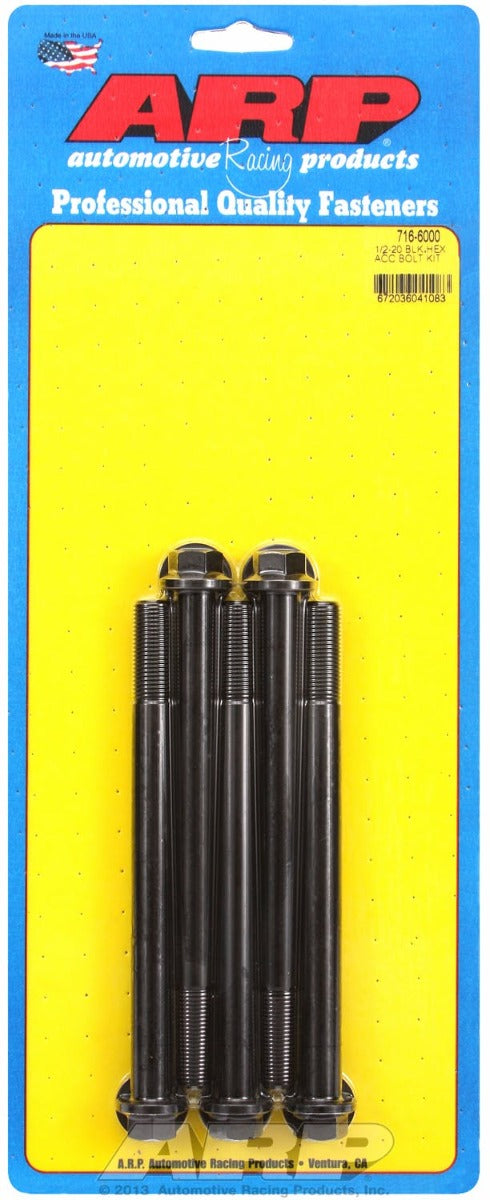 ARP 716-6000 1/2-20 x 6.000 hex black oxide bolts