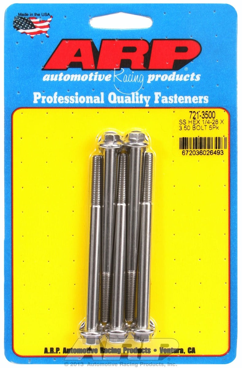 ARP 721-3500 1/4-28 x 3.500 hex SS bolts