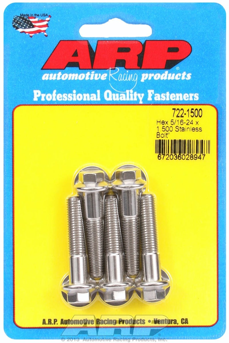 ARP 722-1500 5/16-24 x 1.500 hex SS bolts