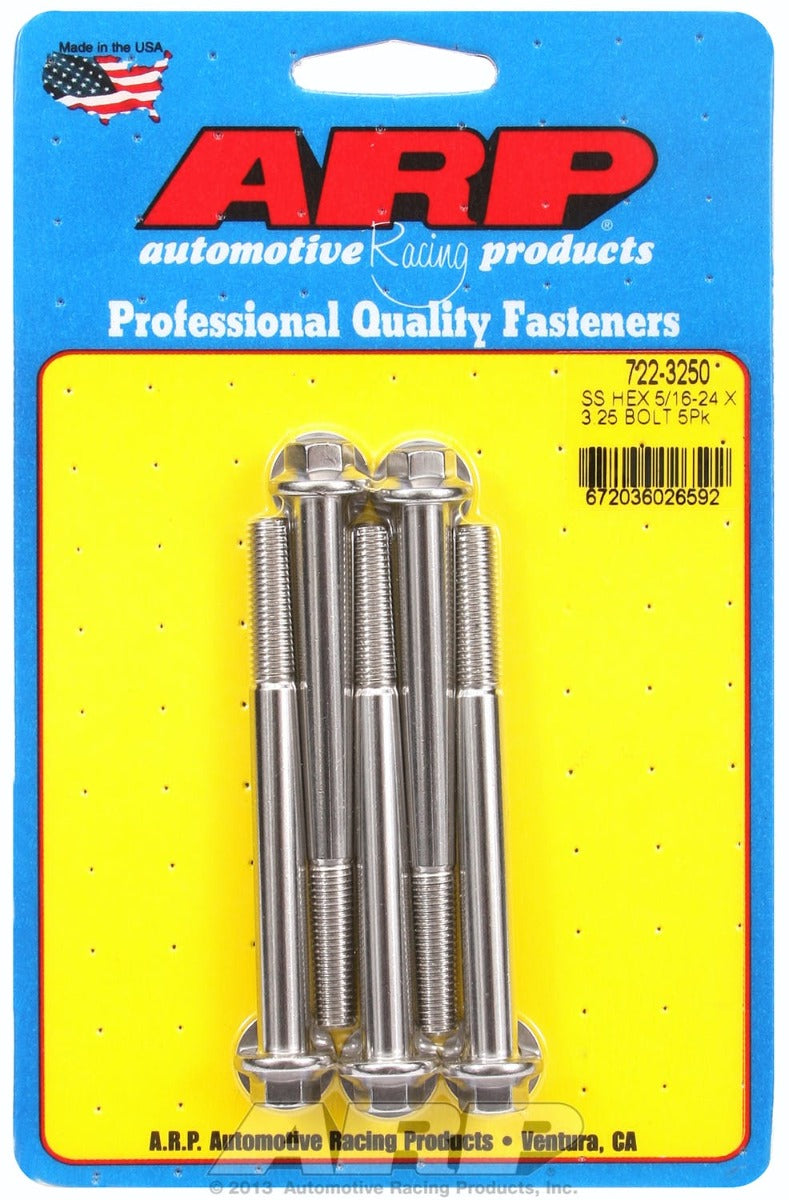 ARP 722-3250 5/16-24 x 3.250 hex SS bolts
