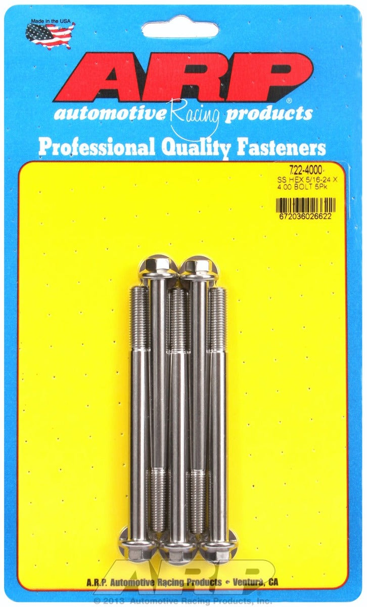 ARP 722-4000 5/16-24 x 4.000 hex SS bolts