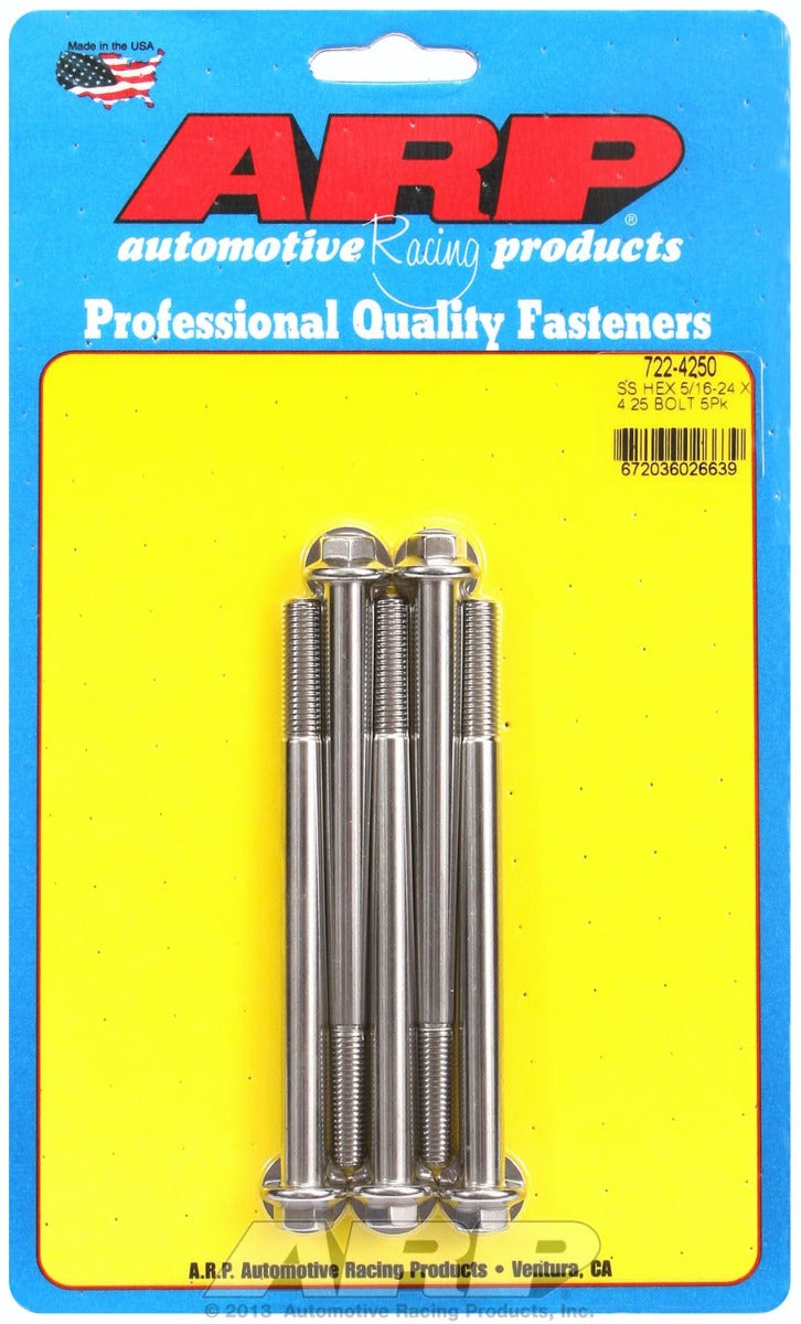 ARP 722-4250 5/16-24 x 4.250 hex SS bolts