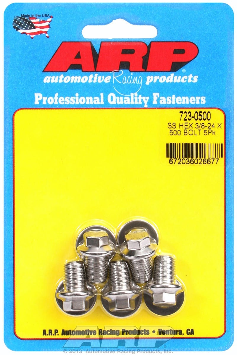 ARP 723-0500 3/8-24 x .500 hex SS bolts
