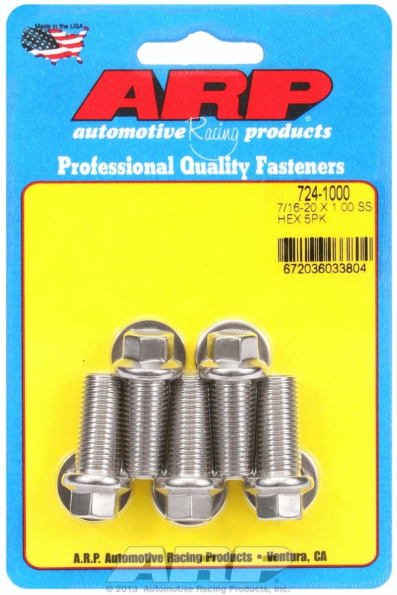 ARP 724-1000 7/16-20 x 1.000 hex SS bolts