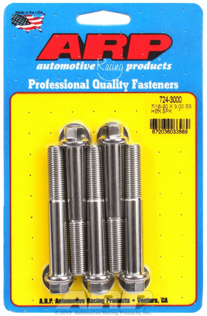 ARP 724-3000 7/16-20 x 3.000 hex SS bolts