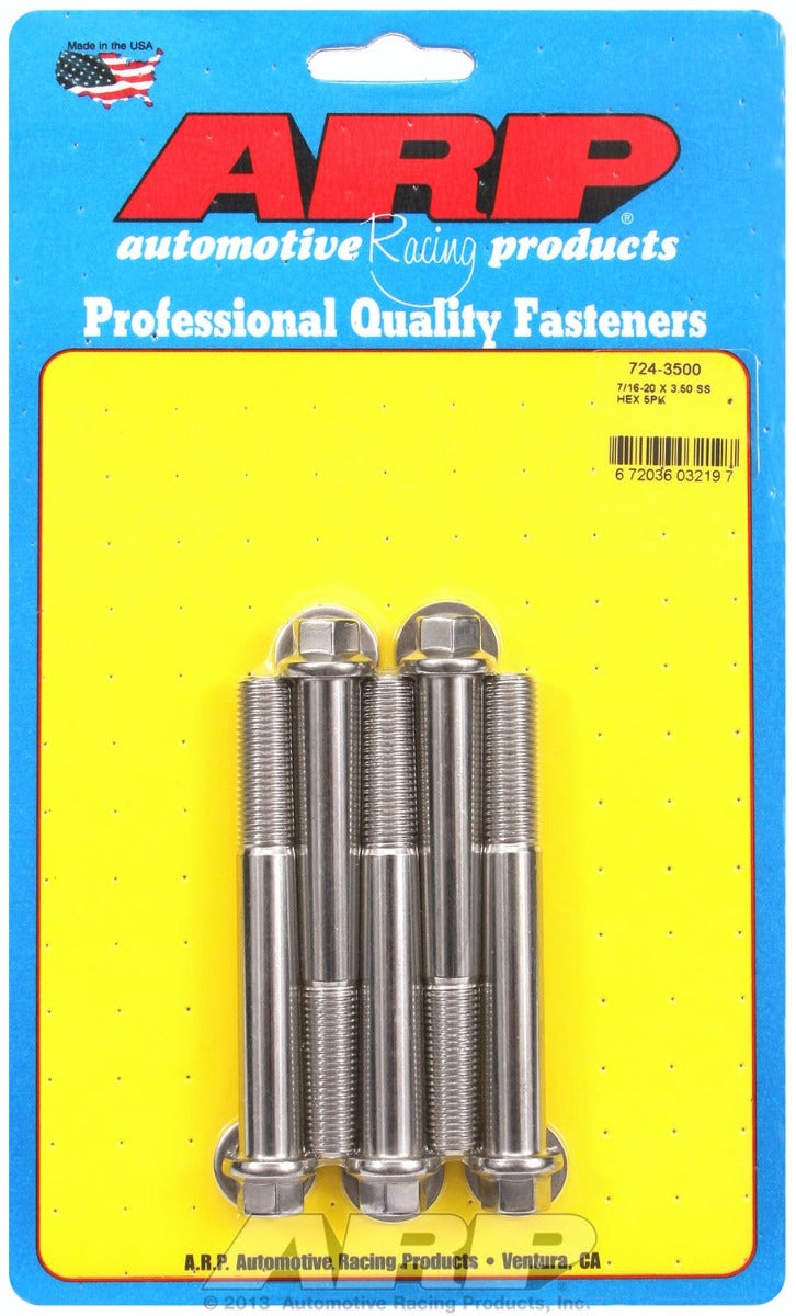 ARP 724-3500 7/16-20 x 3.500 hex SS bolts