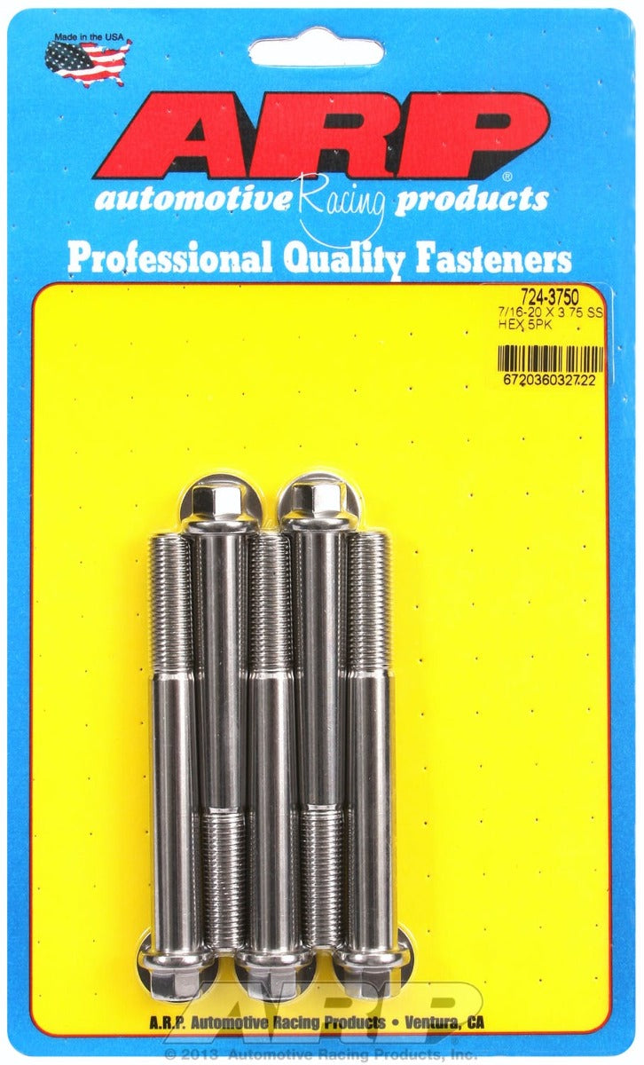 ARP 724-3750 7/16-20 x 3.750 hex SS bolts