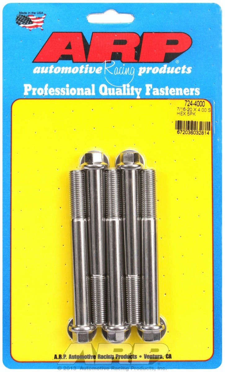 ARP 724-4000 7/16-20 x 4.000 hex SS bolts