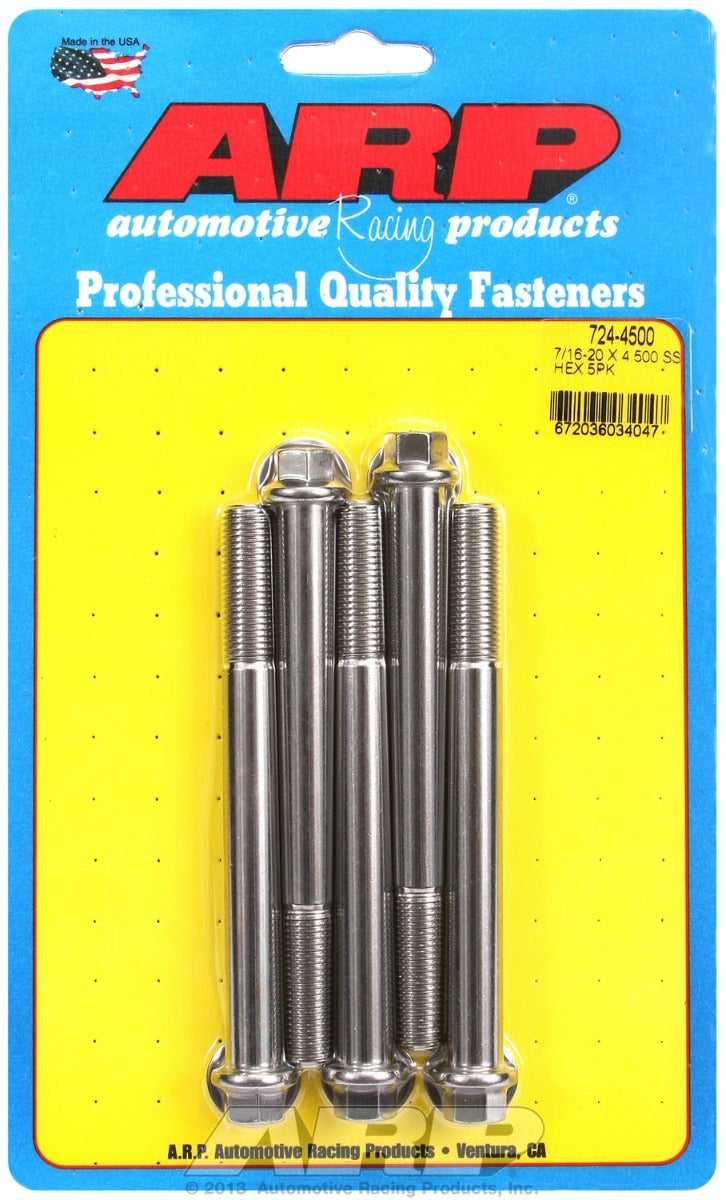 ARP 724-4500 7/16-20 x 4.500 hex SS bolts
