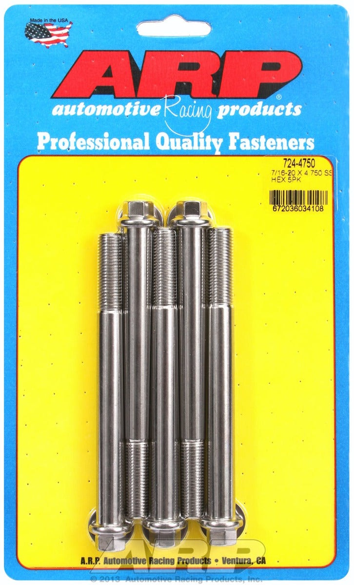 ARP 724-4750 7/16-20 x 4.750 hex SS bolts