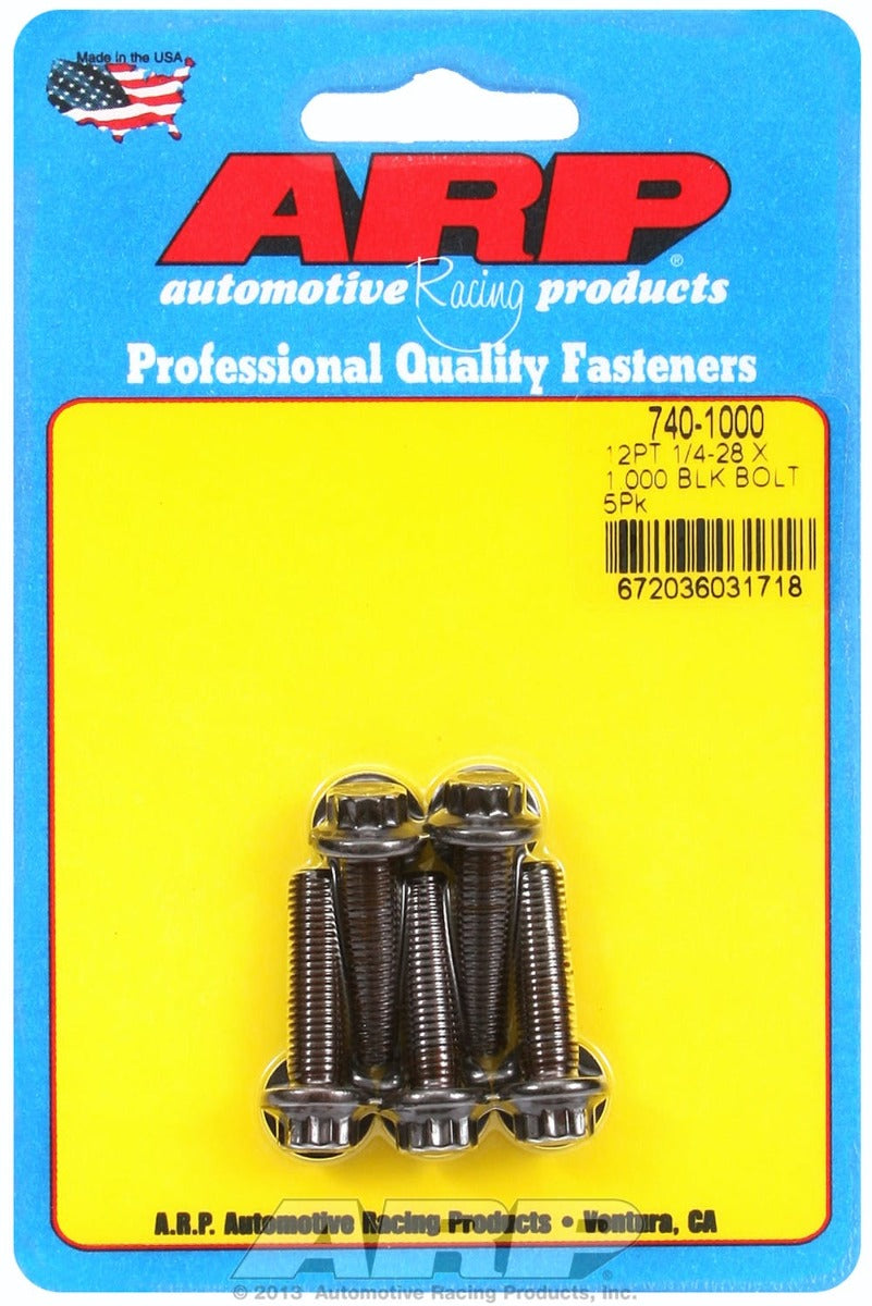 ARP 740-1000 1/4-28 x 1.000 12pt black oxide bolts