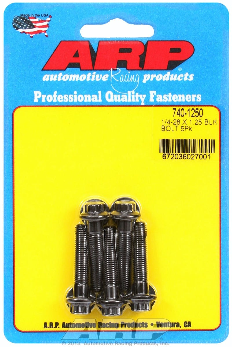 ARP 740-1250 1/4-28 x 1.250 12pt black oxide bolts