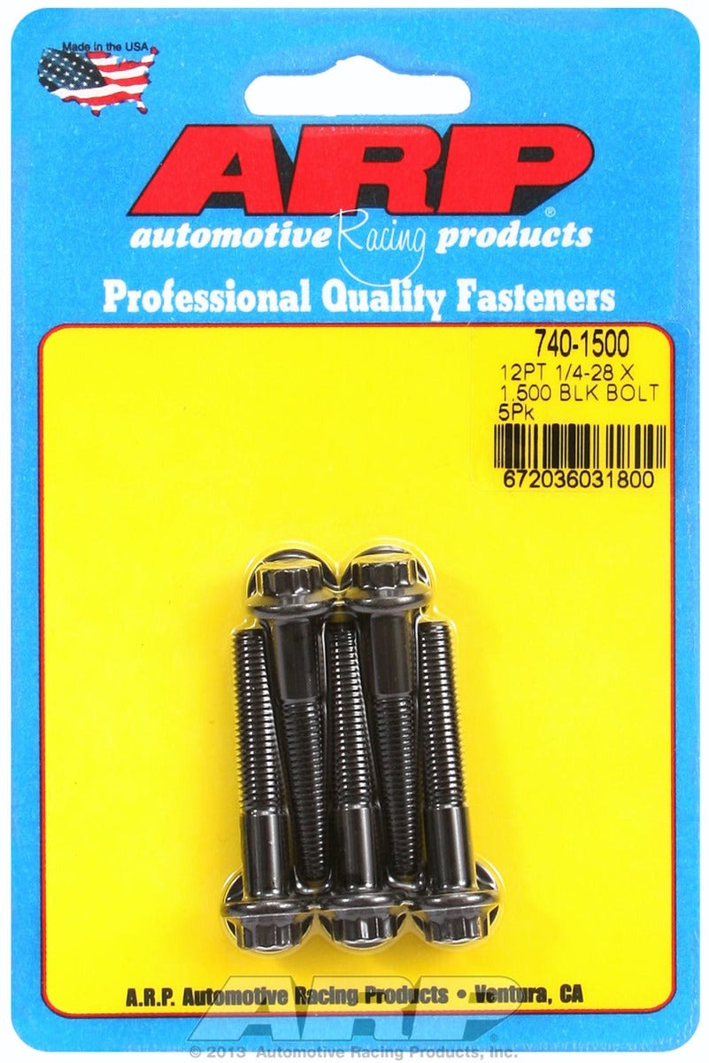 ARP 740-1500 1/4-28 x 1.500 12pt black oxide bolts