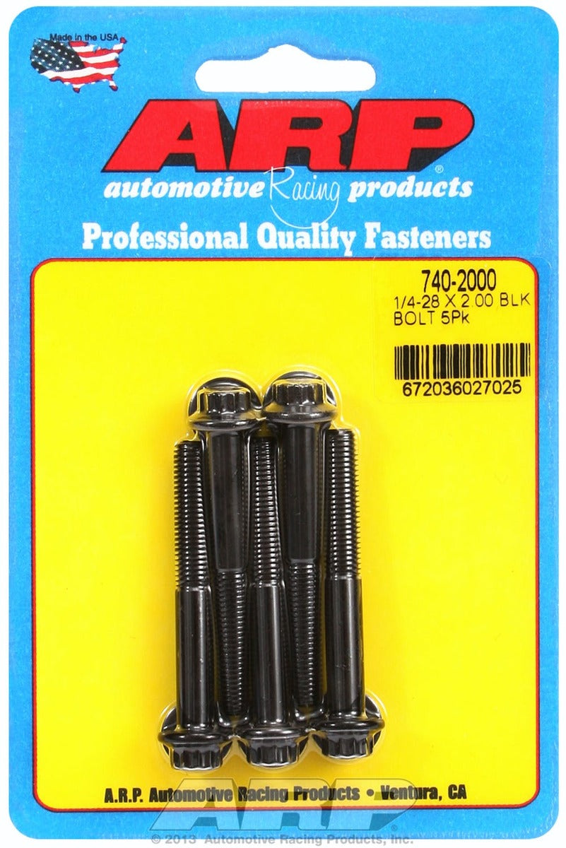 ARP 740-2000 1/4-28 x 2.000 12pt black oxide bolts