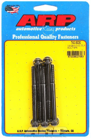 ARP 740-3000 1/4-28 x 3.000 12pt black oxide bolts