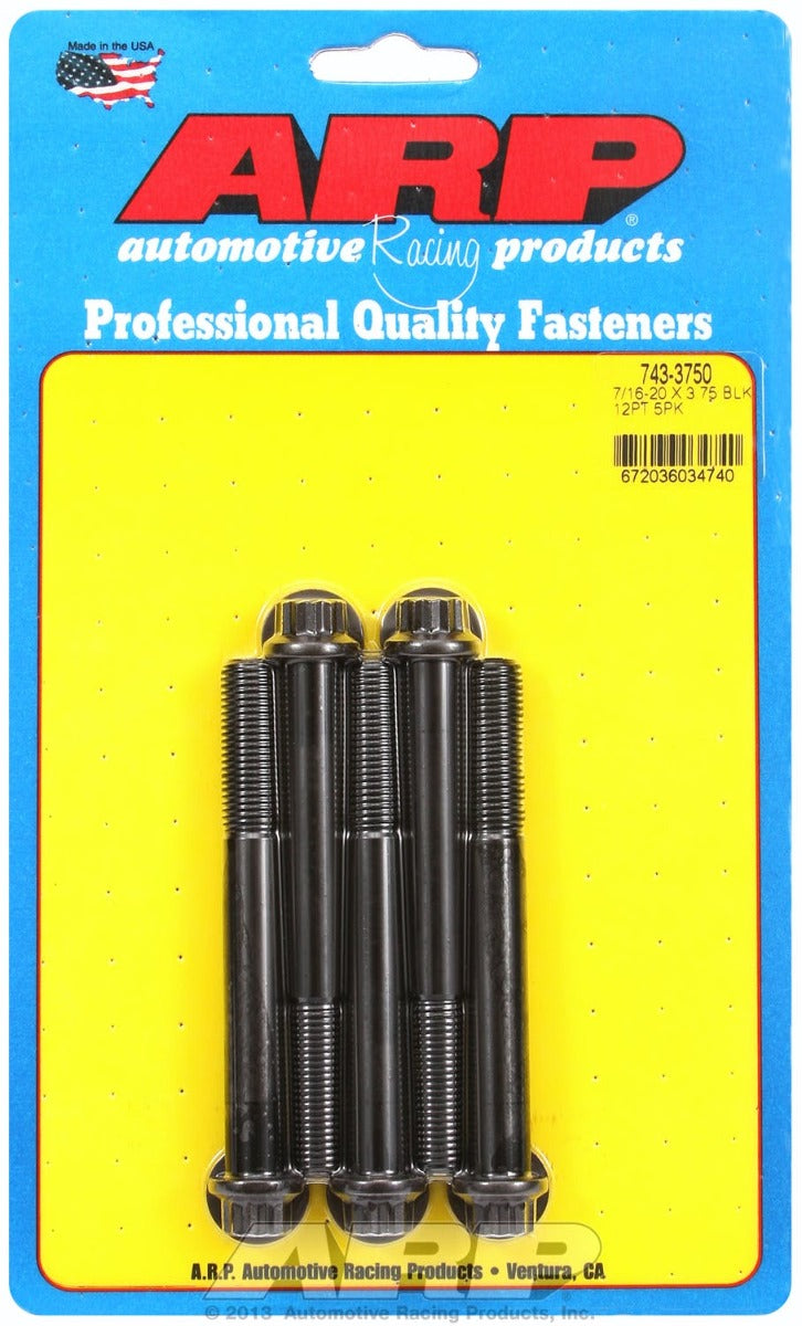 ARP 743-3750 7/16-20 x 3.750 12pt black oxide bolts