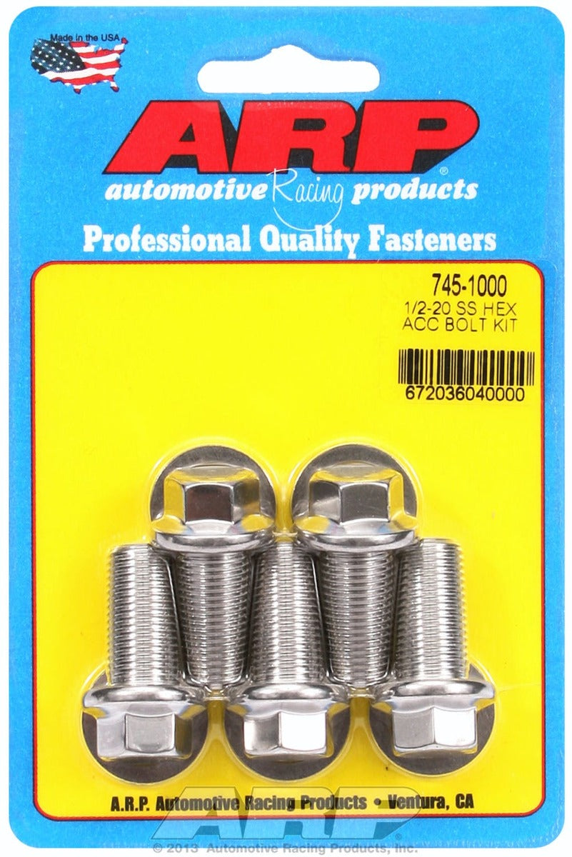 ARP 745-1000 1/2-20 x 1.000 hex SS bolts