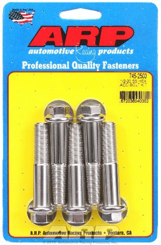 ARP 745-2500 1/2-20 x 2.500 hex SS bolts