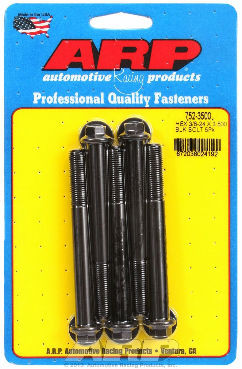 ARP 752-3500 3/8-24 x 3.500 hex black oxide bolts