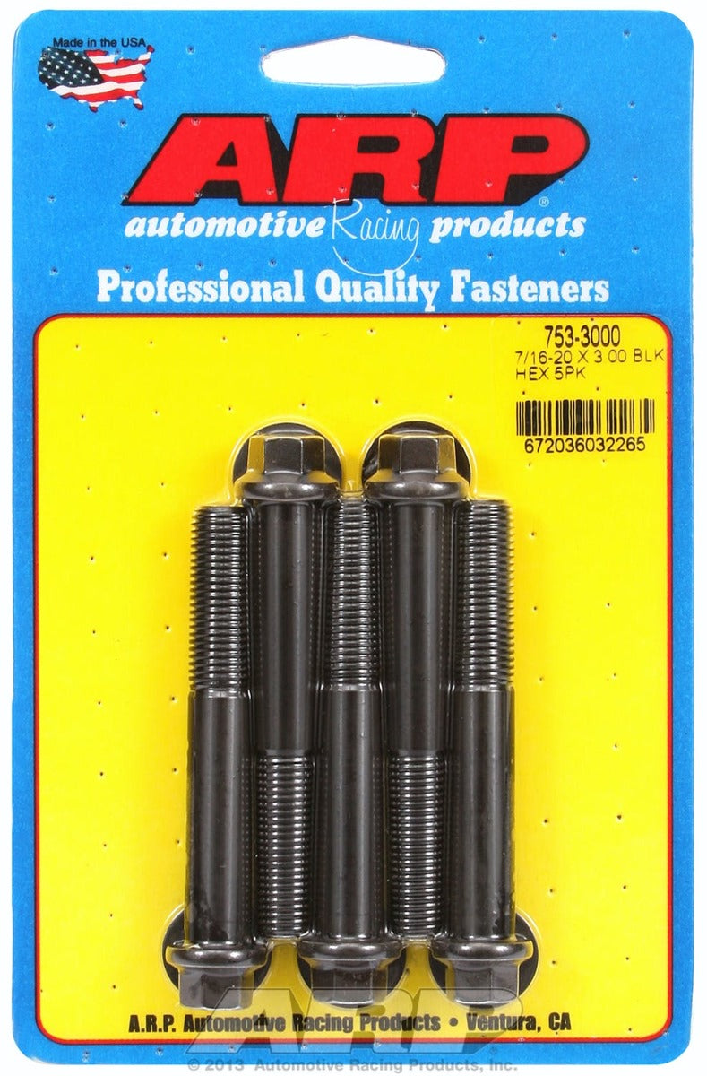 ARP 753-3000 7/16-20 x 3.000 hex black oxide bolts