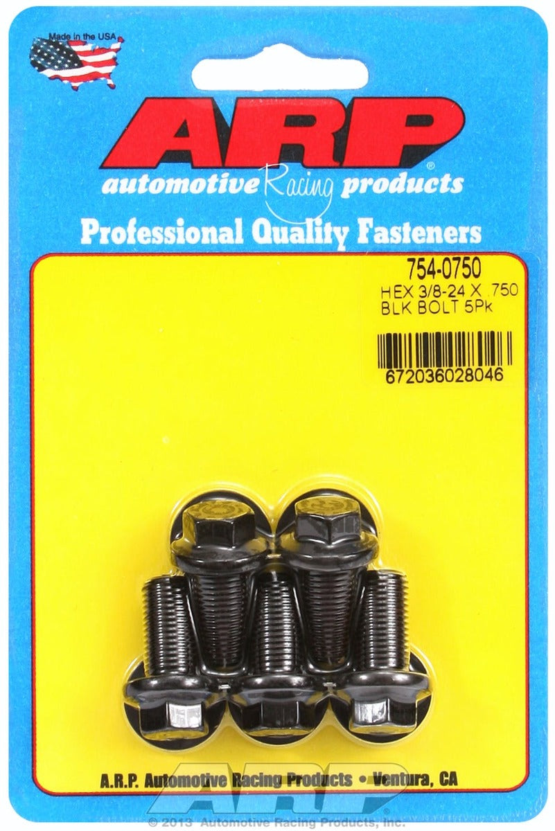 ARP 754-0750 3/8-24 x .750 hex 7/16 wrenching black oxide bolts