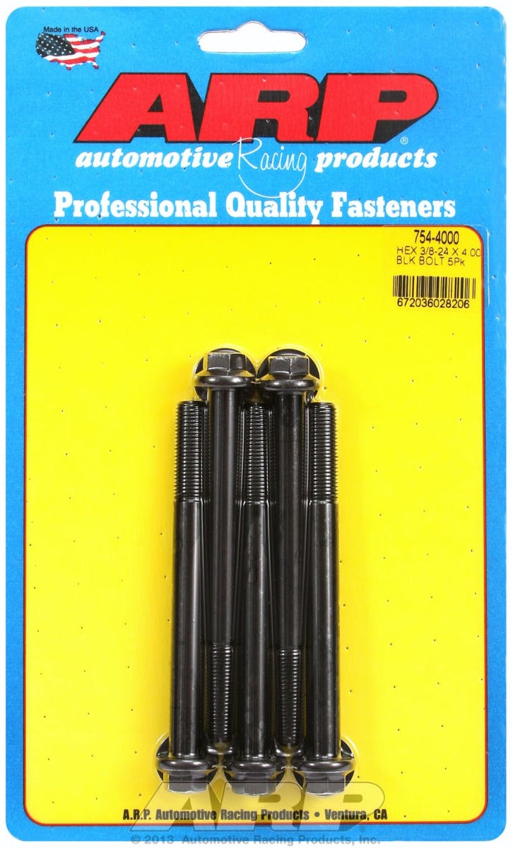 ARP 754-4000 3/8-24 x 4.000 hex 7/16 wrenching black oxide bolts