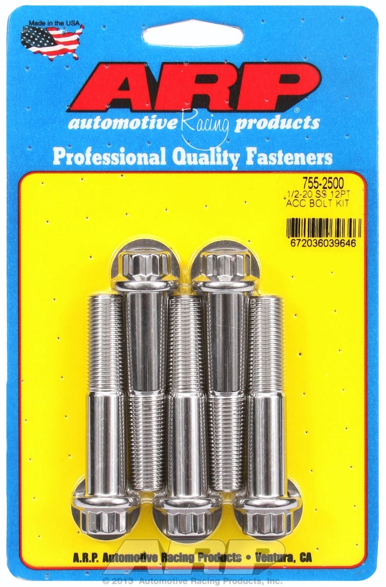 ARP 755-2500 1/2-20 x 2.500 12pt SS bolts