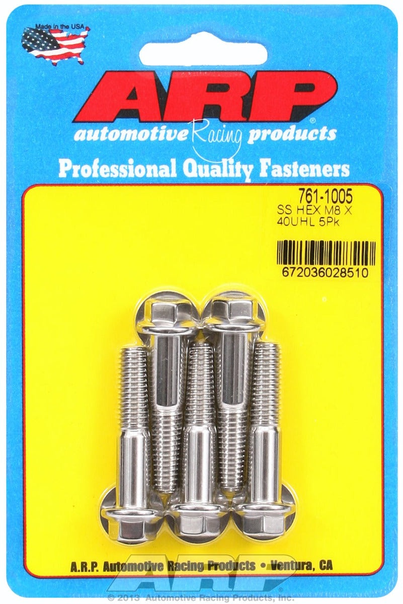 ARP 761-1005 M8 x 1.25 x 40 hex SS bolts