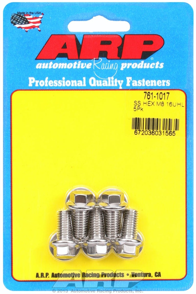 ARP 761-1017 M8 x 1.25 x 16 hex SS bolts