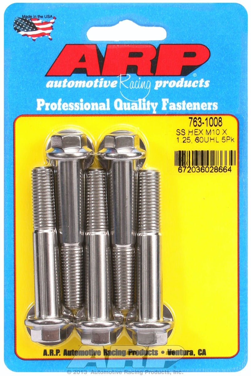 ARP 763-1008 M10 x 1.25 x 60  hex SS bolts