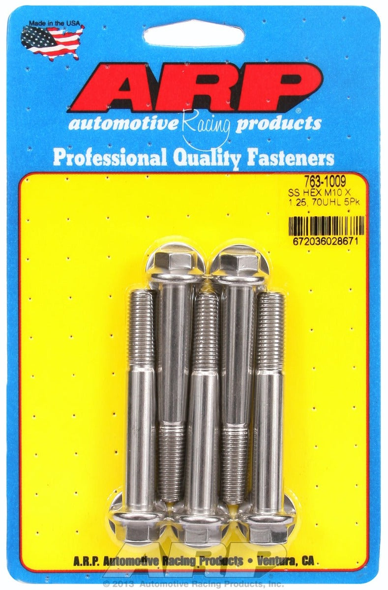 ARP 763-1009 M10 x 1.25 x 70 hex SS bolts