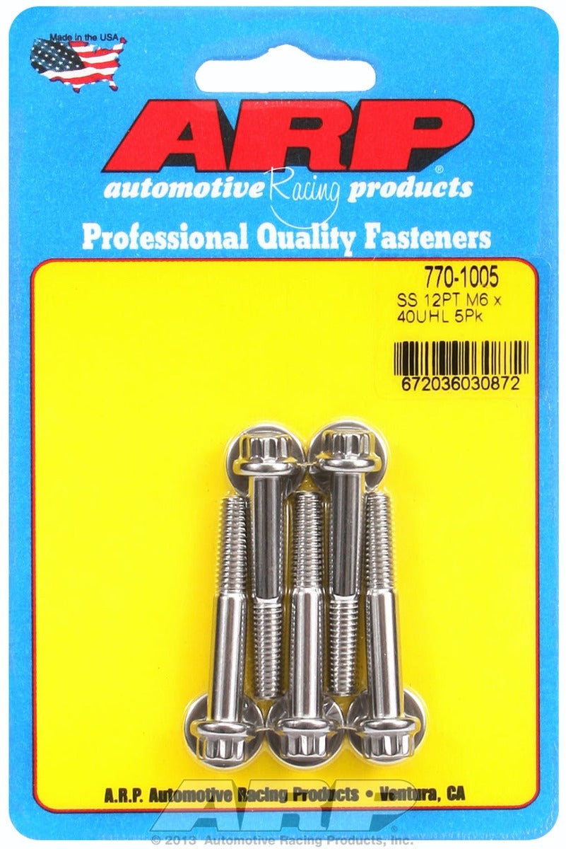 ARP 770-1005 M6 x 1.00 x 40 12pt SS bolts