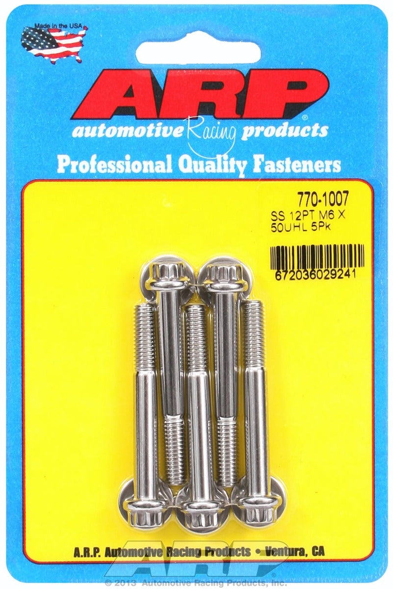 ARP 770-1007 M6 x 1.00 x 50 12pt SS bolts