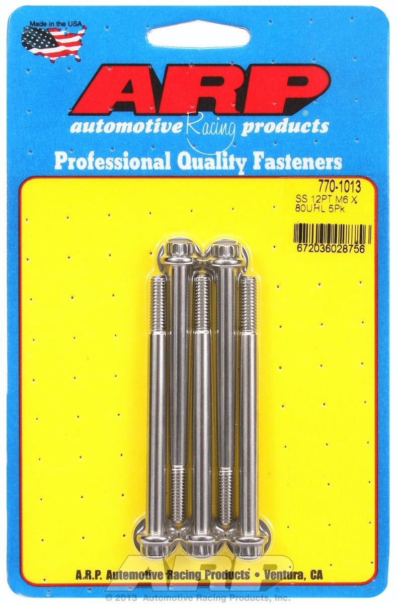 ARP 770-1013 M6 x 1.00 x 80 12pt SS bolts