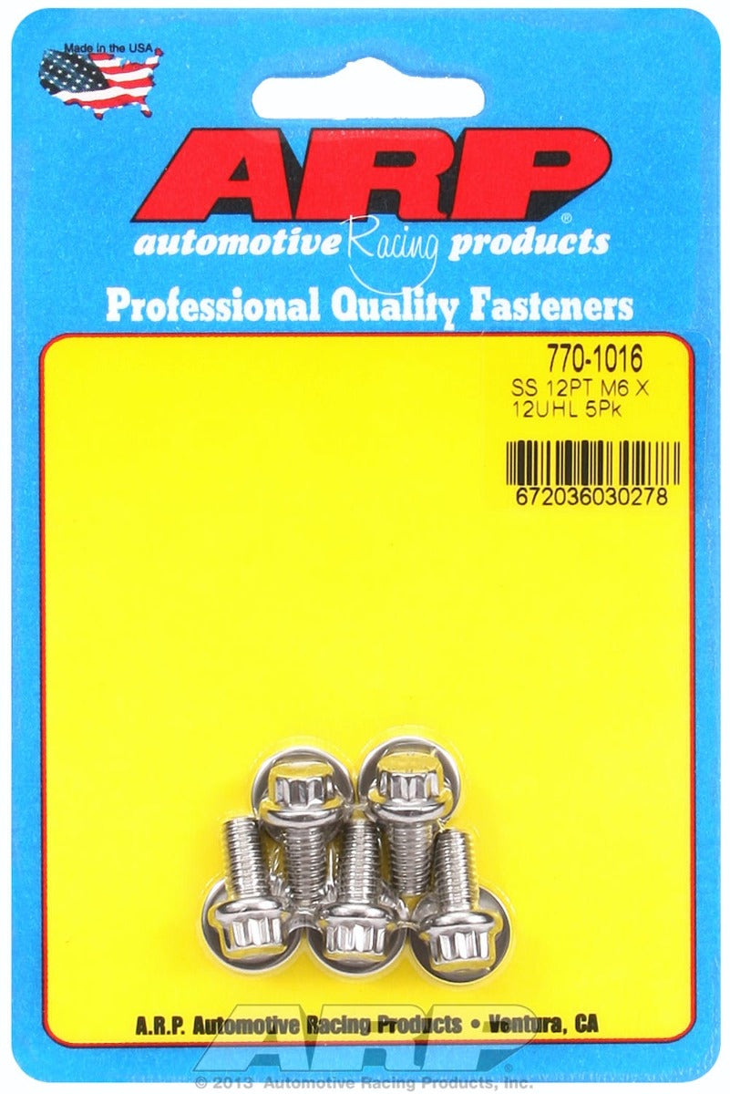 ARP 770-1016 M6 x 1.00 x 12  12pt SS bolts