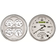 AutoMeter Products 1203 Old Tyme White II Quad Gauge/Tach/Speedo Kit