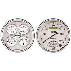 AutoMeter Products 1203 Old Tyme White II Quad Gauge/Tach/Speedo Kit
