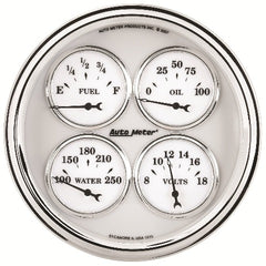 AutoMeter Products 1210 Old Tyme White II Quad Gauge