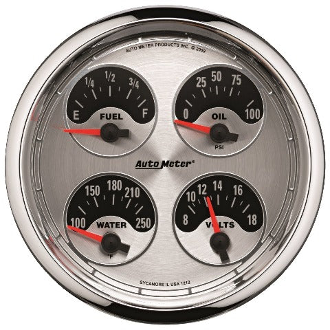 AutoMeter Products 1212 5 Quad (240-33, 100-250, 0-100, 8-18), American Muscle