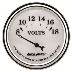 AutoMeter Products 1292 Voltmeter Gauge Old Tyme White II