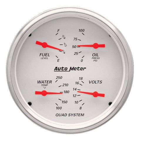 AutoMeter Products 1310 Quad Gauge Artic White