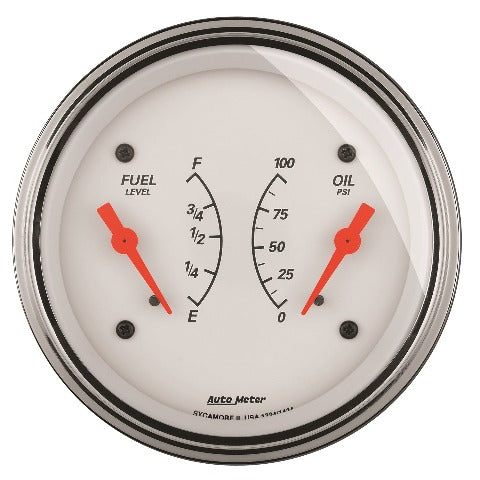AutoMeter Products 1313 3-3/8 Dual, Fuel Level, 240-33, Oil Pressure, 0-100