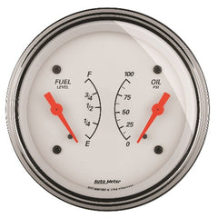AutoMeter Products 1313 3-3/8 Dual, Fuel Level, 240-33, Oil Pressure, 0-100
