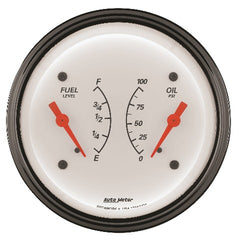 AutoMeter Products 1313 3-3/8 Dual, Fuel Level, 240-33, Oil Pressure, 0-100
